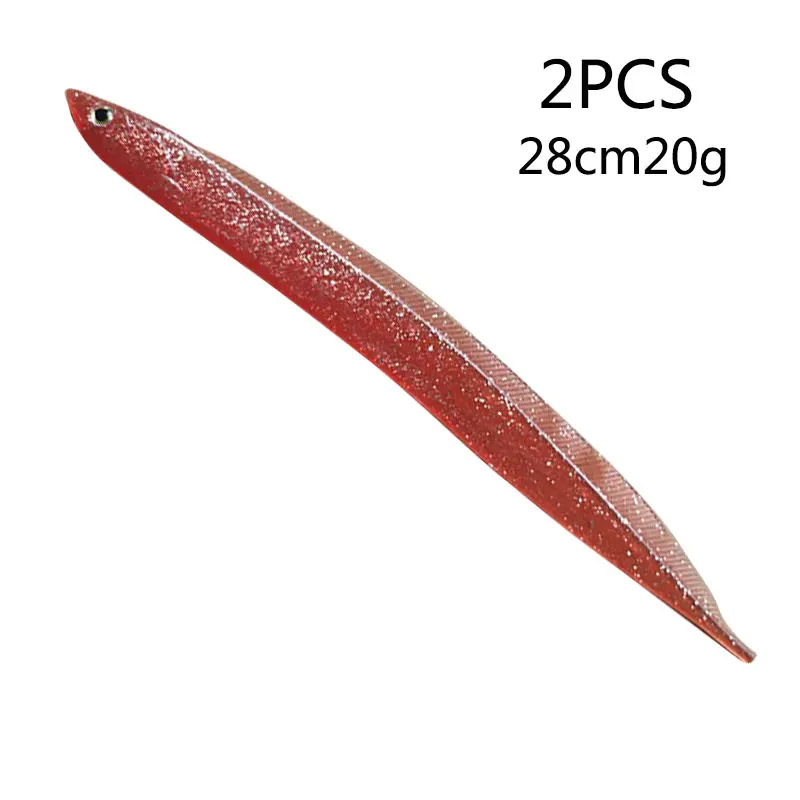 2PCS 20g Balleo 2pcs/Fishing Lure 14cm/19cm/28cm Big Hairtail Soft Swim Eel Soft Bait Fishing Tackle - Цвет: 2PCS 20g