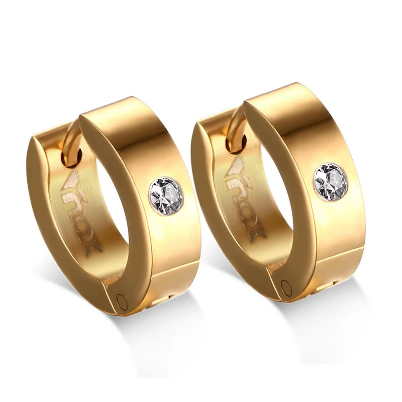Gold Vnox 2 пара/лот милый обруч серьги для женщин из нержавеющей стали уха манжеты Brincos HUGGIE ювелирные изделия - Окраска металла: Gold