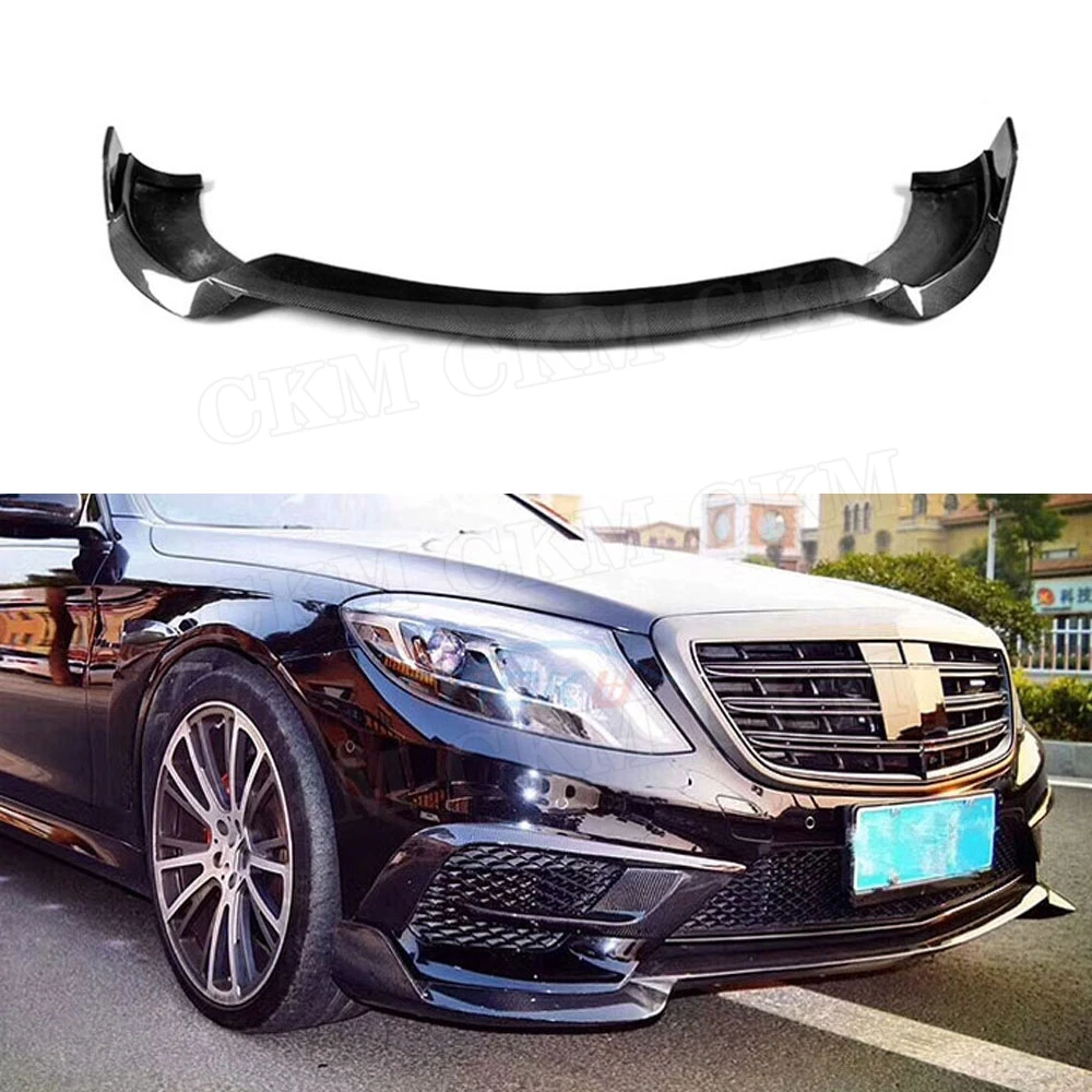 Передняя губная лопата из углеродного волокна для Mercedes Benz S Class S350 S400 S500 S63 S65- защита Бампера