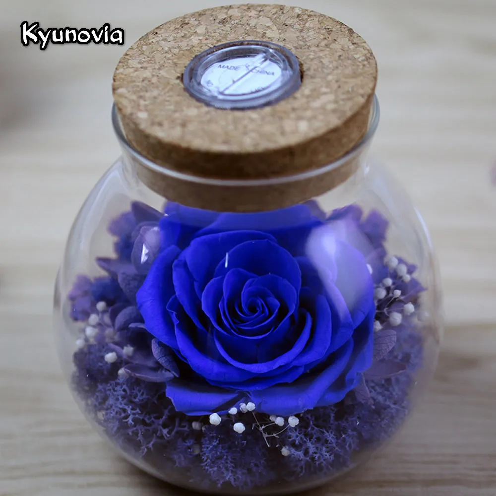 Стеклянная крышка для Дня Святого Валентина Kyunovia свежая роза ночное освещение