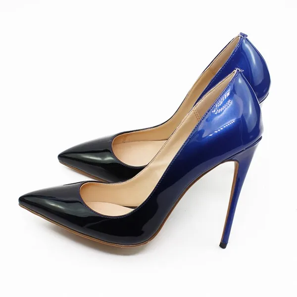 

Women's Pointed Toe BGradient Color Classic 10cm High Pumps Slip On Thin Heel Shoes Wedding Party Pumps Big Size D006B