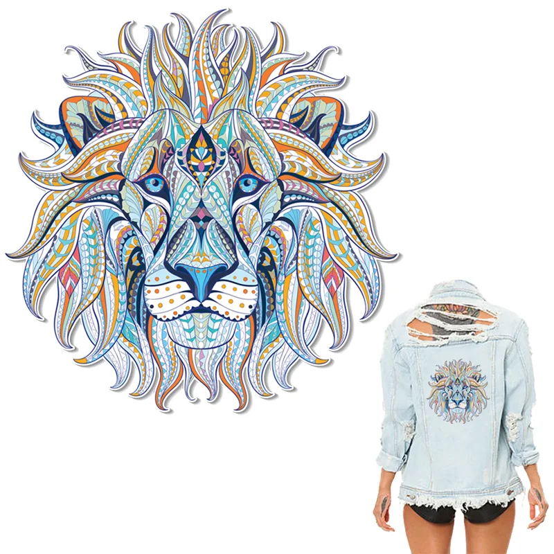 

Colife Lion Patches Iron On Patches For Clothes A-level Washable DIY Decoration T-shirt Dresses 23.5*24cm Appliques