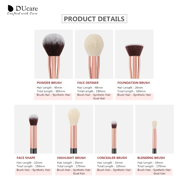 DUcare 15/27 шт. кисти для макияжа Профессиональные кисти для макияжа из натуральных волос основа для макияжа лица Косметическая пудра Кисть для выделения набор кисть для теней