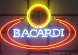 На заказ BACARDI стеклянный неоновый свет знак пивной бар