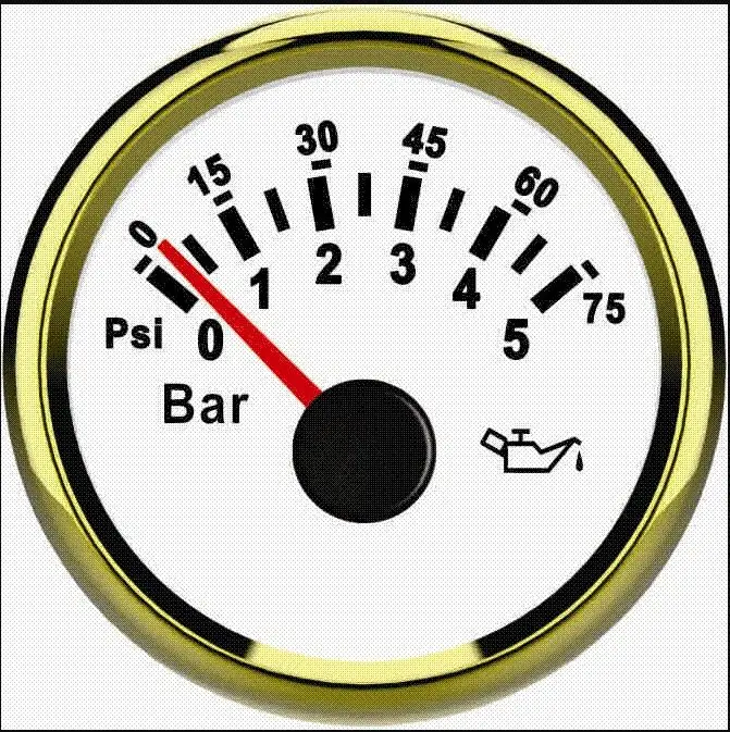 12 В/24 В 2 1/16 &quot52 мм 0 75PSI 5bar масла Давление Gauge метр с Подсветка для diesel судно