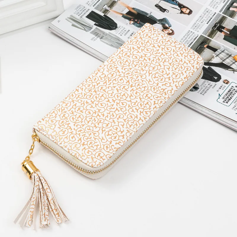 MIWIND женский длинный кошелек с тиснением Длинный кисточкой Женский на молнии