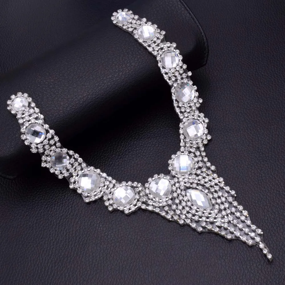 Сделай Сам 2 шт Железный На v образным вырезом горный хрусталь Свадебные шейные