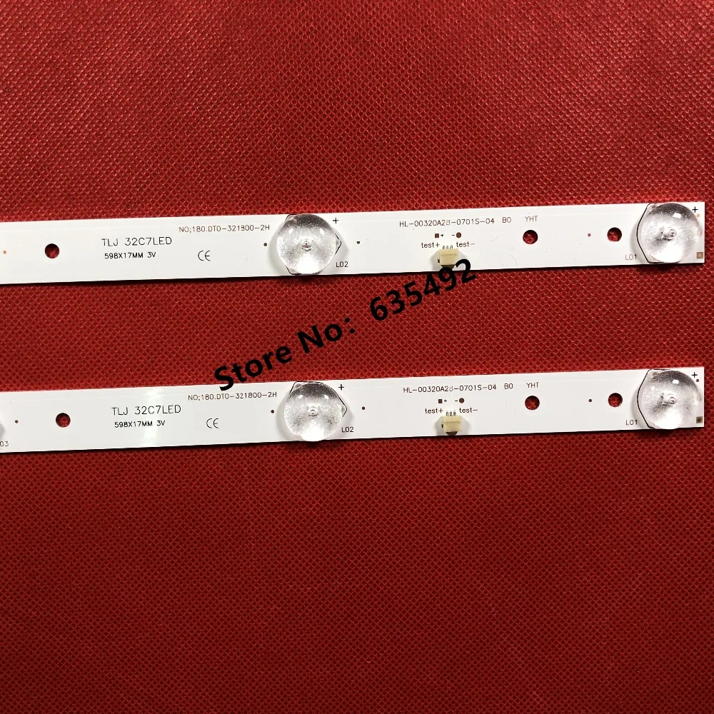 598 мм 3PCSLED Подсветка полоса 7 лампы для JVC 32 ''ТВ HL 00320A28 0701S 05 04 A2 A3 LED 32D8 LT 32DE75 180.DT0