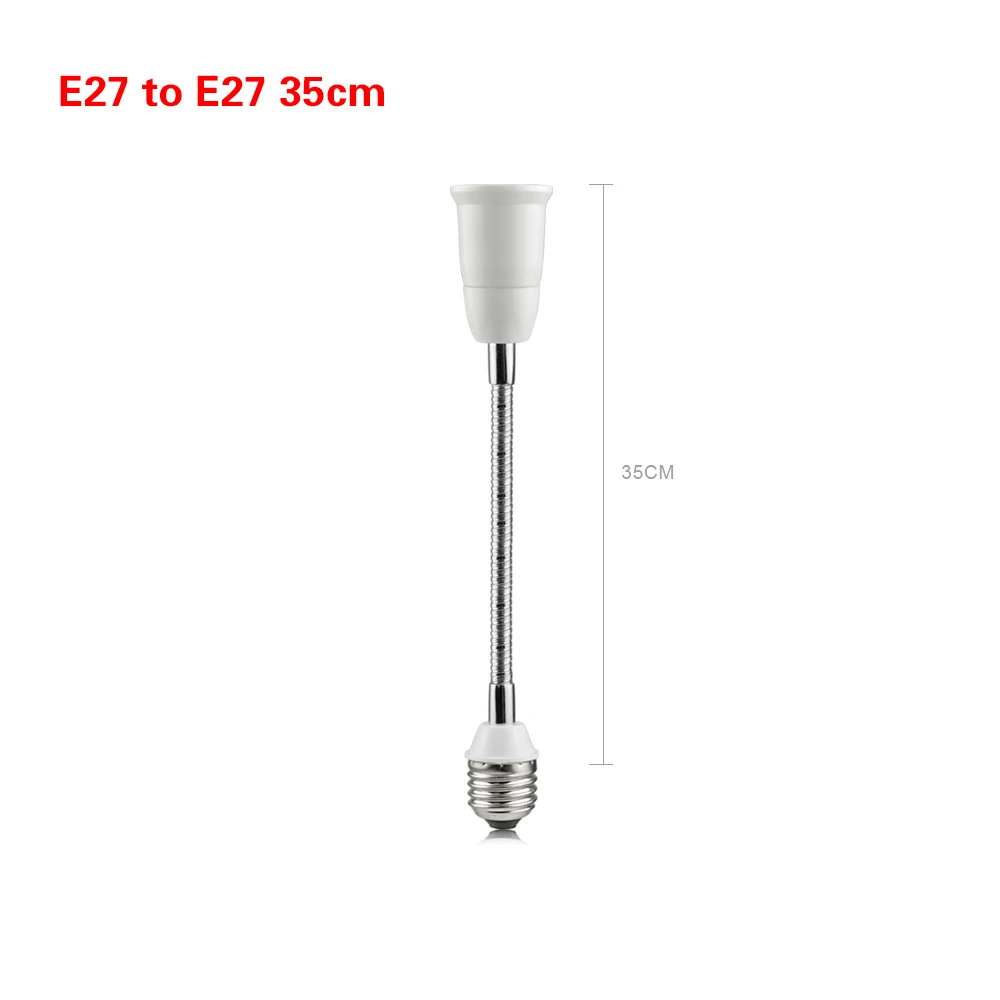 35CM 1 шт. Гибкая 16см 20см см 30 см х 35 см/50 см/60 см E27 для E27 лампа держатель Extendsion разъем адаптера 110 V-220 V Светодиодный лампочки постоянного тока в постоянный преобразователи - Испускаемый цвет: 35CM