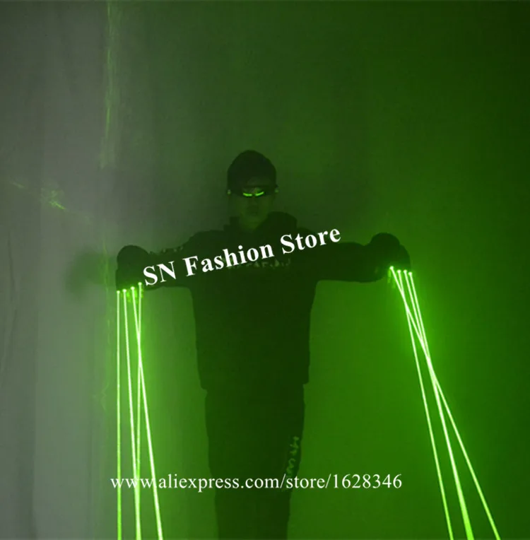 Перезаряжаемые зеленые лазерные перчатки SJ82 танцевальная одежда для диджея