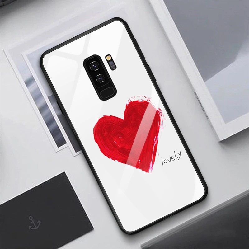 Чехол для телефона для samsung Galaxy S9 S8 Plus Note 8 9 10 Pro Глянцевая Мультфильм Стекло Крышка для samsung A7 S10 S10e A50 A30 A70 A20
