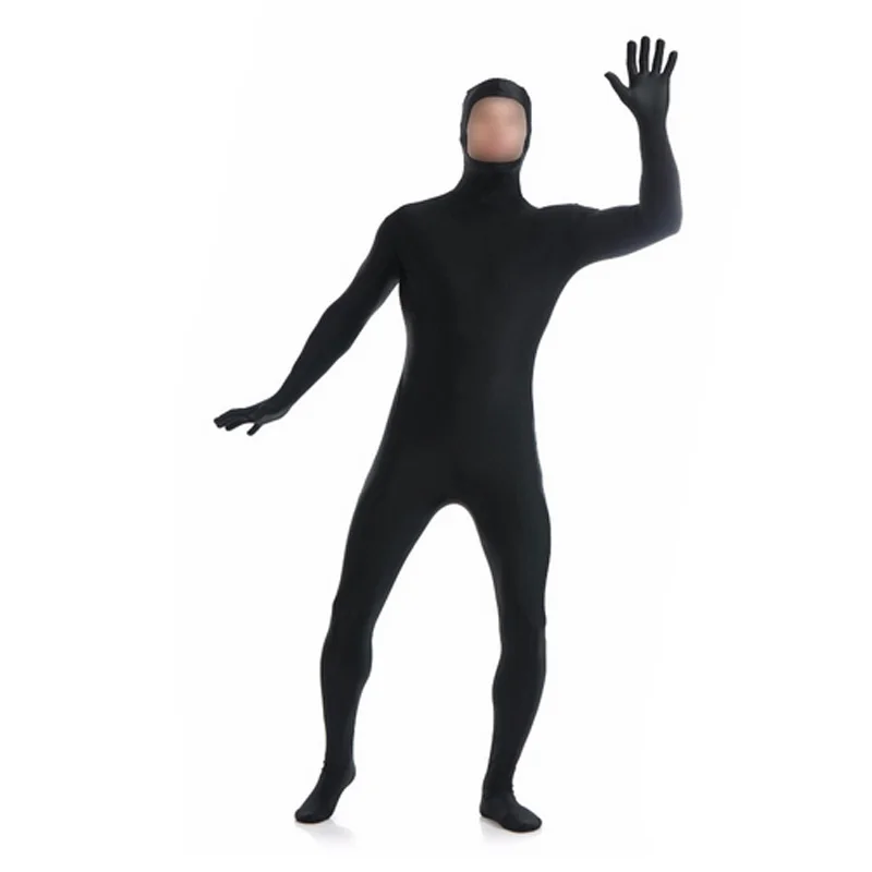 Ensnovo унисекс Zentai костюм для мужчин взрослый с открытым лицом всего тела спандекс