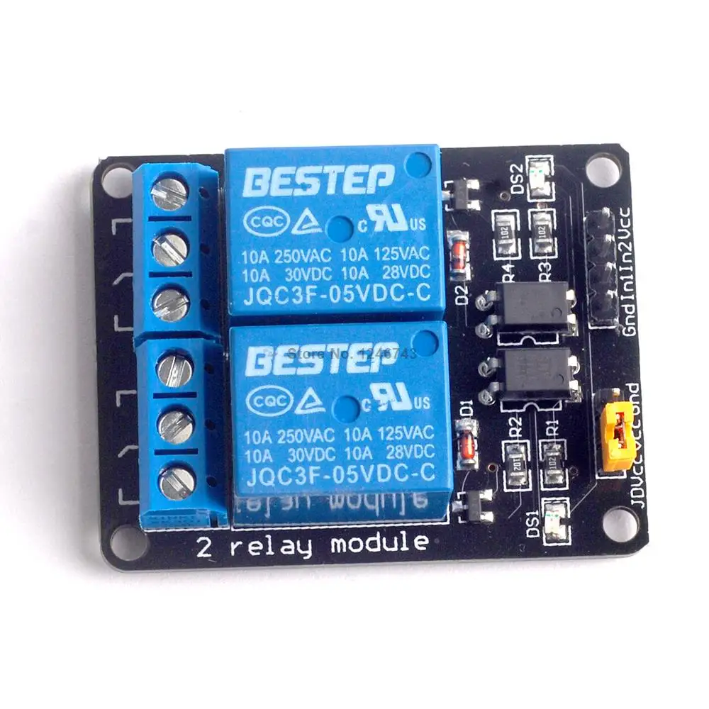 2 канальный релейный модуль 1 шт. реле для расширения платы Arduino 5 В низкий уровень
