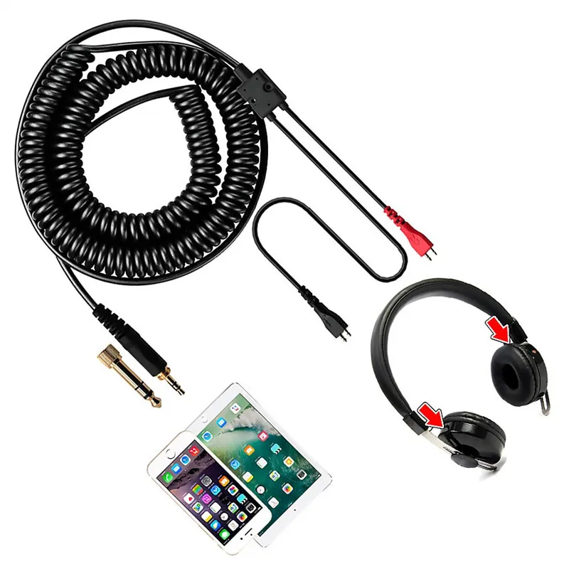 Удлинительный пружинный спиральный аудиокабель SHELKEE для наушников Sennheiser HD25 1 II C