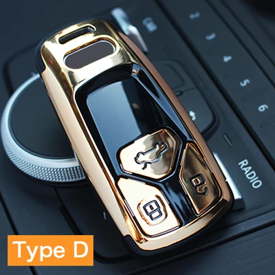 gold shell Скорость движения воздуха, АБС-пластик, автомобильный чехол для ключей для автомобиля AUDI A4 A3 A5 A4L TT Q7 аксессуары audi A3 оболочки audi ключ крышка Q7 кольцо для ключей - Название цвета: gold shell