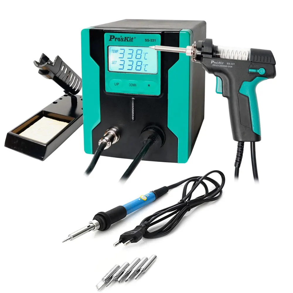 Package 2 Qsunrun выпуск Pro'sKit SS-331H ESD lcd цифровой электрический насос для распайки BGA всасывающий вакуумный припой присоска пистолет - Цвет: Package 2