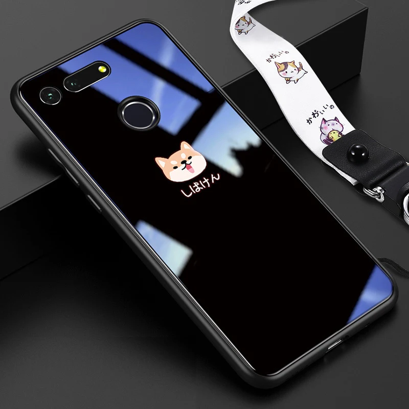 Стеклянный чехол Vpower для Huawei honor v20 задняя крышка силиконовый мягкий с краями