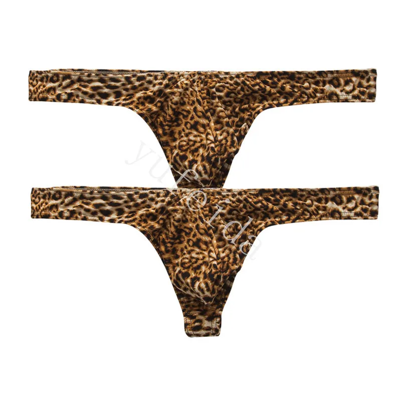Мужское нижнее белье YUFEIDA леопардовые стринги с низкой талией|thong men|pouch thongmens jockstrap