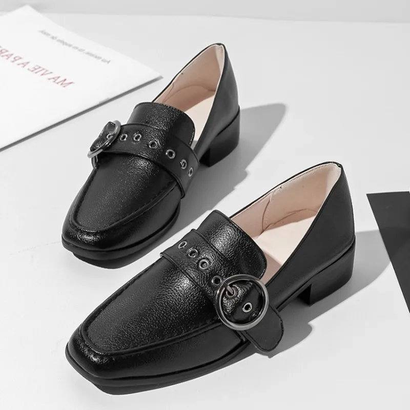 plus size 34-43 Soft Leather Oxford Shoes Flats Fashion Women Shoes Buckle Casual Moccasins Loafers Ladies Shoes zapatos mujer