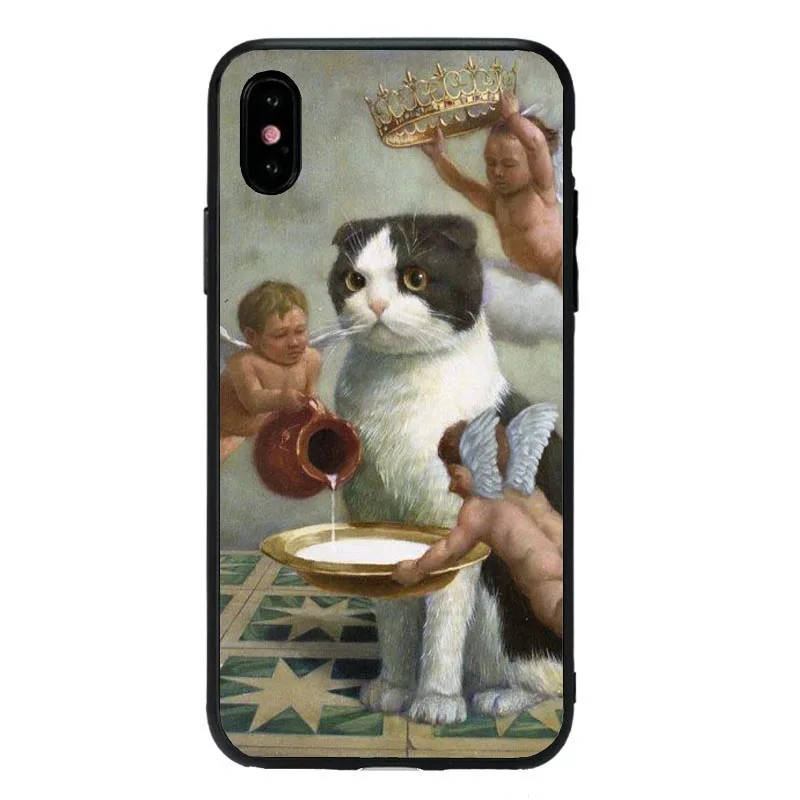 Забавный Pat Cat художественная эстетика живопись Силиконовый ТПУ чехол для