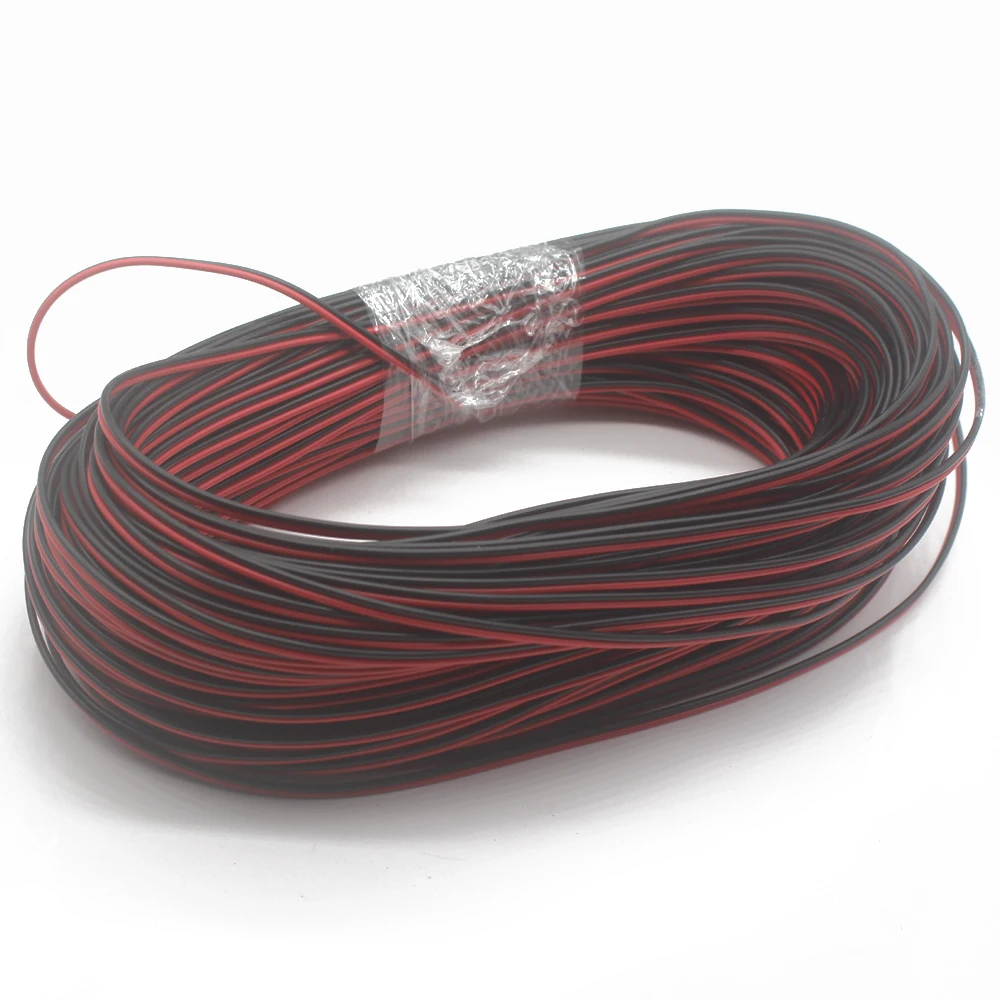 2 контактный красный черный кабель луженая медь 22AWG изолированный ПВХ провод