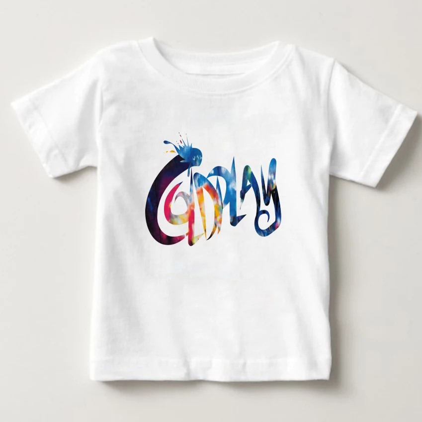 Детская футболка из 100% хлопка британская рок группа Coldplay алфавитная Топы для