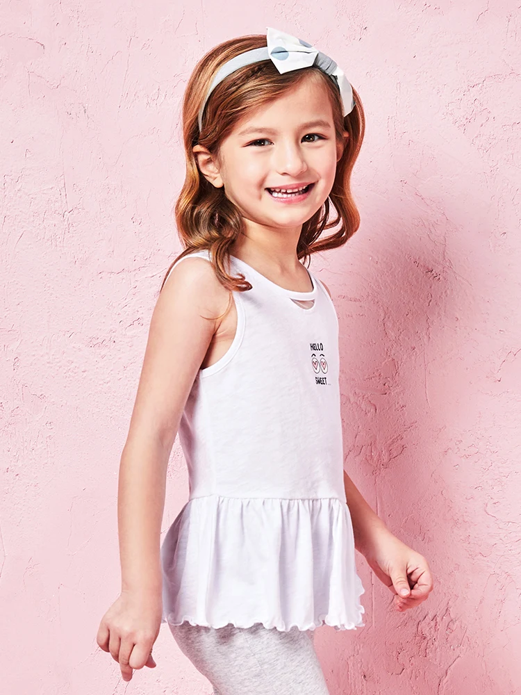 Майки и кофточки Balabala для маленьких девочек жилет из 100% хлопка летние детские