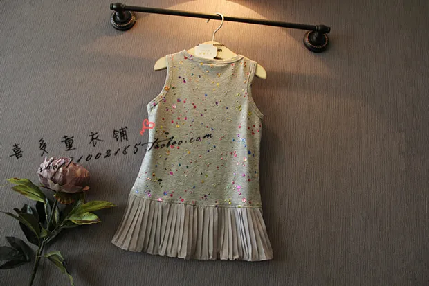 number 83 print girls dress summer new clothes chiffio patchwork kids for party sleeveless gray Graffiti jacket girl | Детская одежда и