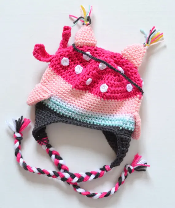 free shipping Lovely handmade Crochet pirates hat Baby Christmas Hat 100% cotton Halloween owl girls With eye mask | Детская одежда и