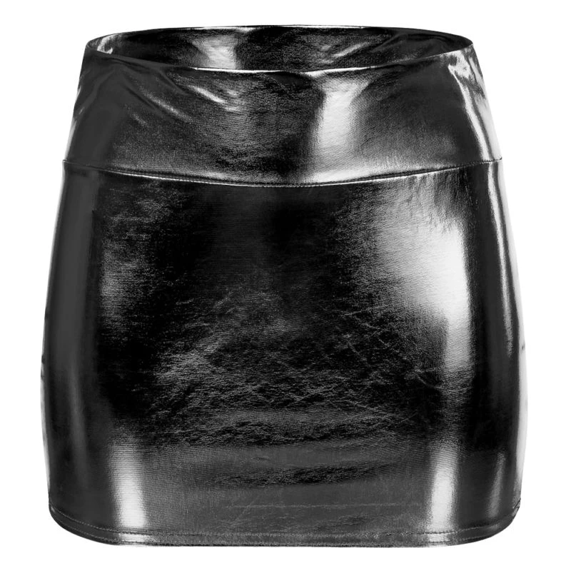 Женская сексуальная Яркая полиуретановая пенка с высокой талией falda Bodycon Wet Look короткая мини-юбка вечерняя Клубная одежда костюм для вечеринки