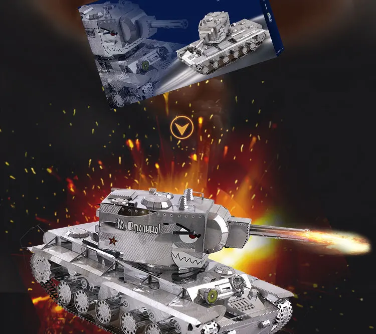 MU 3D металлическая нано головоломка война 2 Россия KV 2 модель танка DIY 3D лазерная резка сборка паззл игрушки настольное украшение подарок для проверки