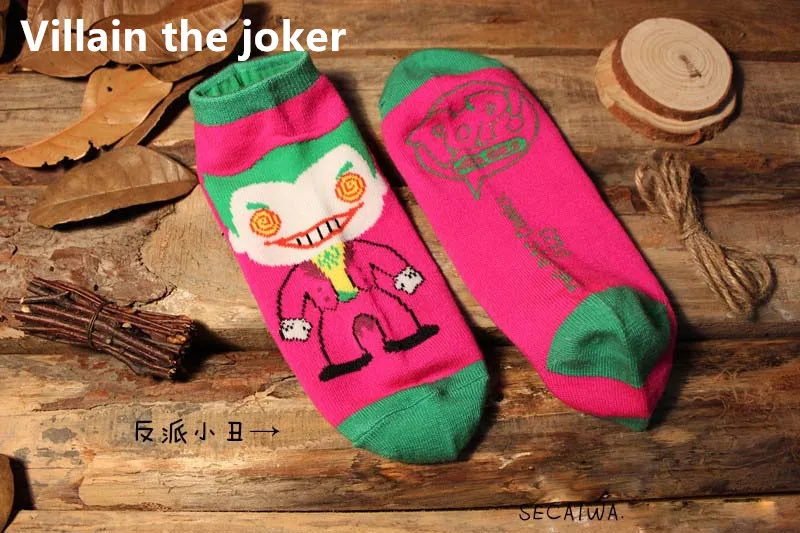 the joker 15 видов стилей Marvel Comics флэш-Wonder Woman носки с мультяшным рисунком Для женщин Для мужчин носки Супермен Бэтмен Повседневное носки до лодыжки противоскользящие - Цвет: the joker