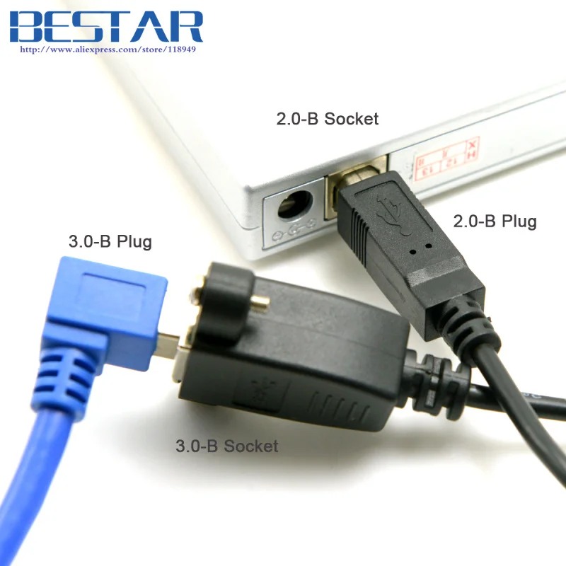 USB 3 0 USB3.0 Стандартный B Тип женский USB2.0 2 Штекер кабель для передачи данных (20 см) |