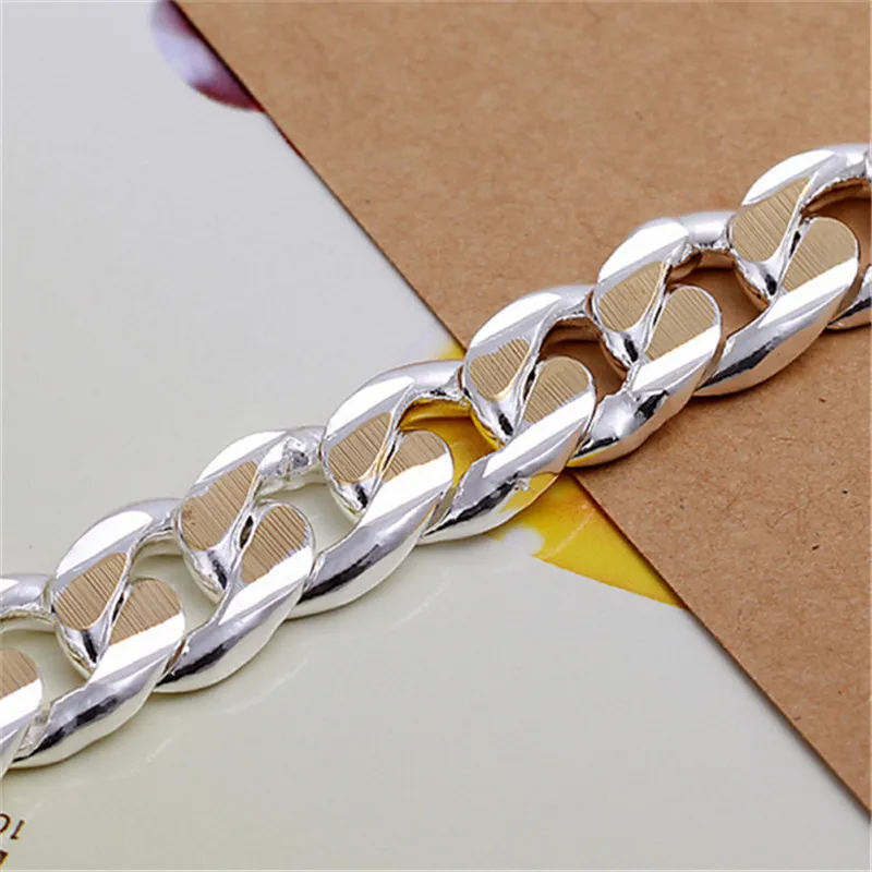Браслет мужской из серебра 925 пробы 10 мм|bracelets for|chain link braceletbracelet for men |