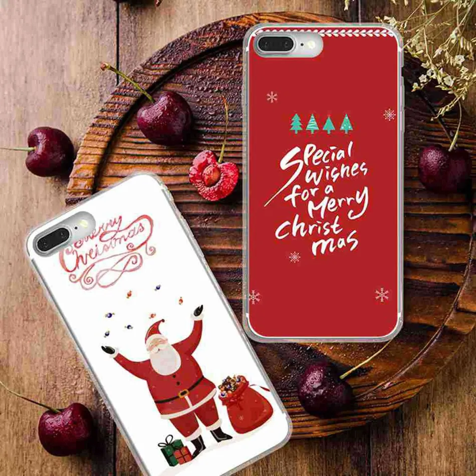 CASEIER силиконовый чехол для телефона iPhone X 8 7 6s 6 5S 5 роскошный Рождественский Plus SE