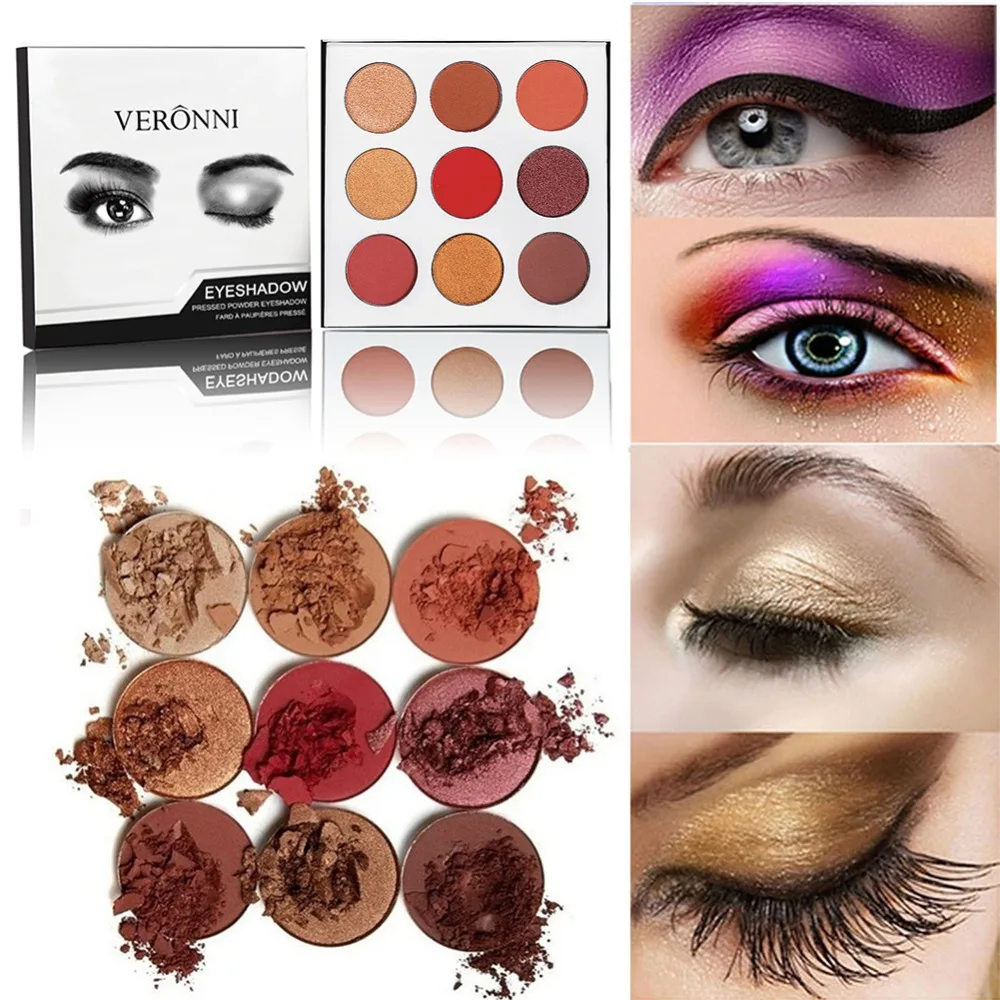 9 цветов Make Up Professional Мини тени для век Pallete Nude блеск матовый Новый макияж Палитра