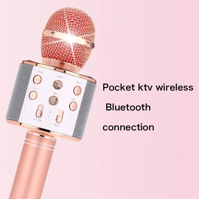Профессиональный Bluetooth Беспроводной микрофон Динамик ручной караоке