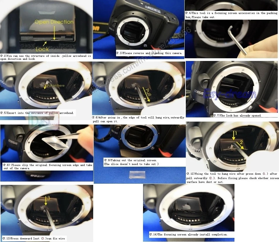 Один 180 градусов Разделение изображения фокусировка Экран для Nikon D5000 D3000 PR153