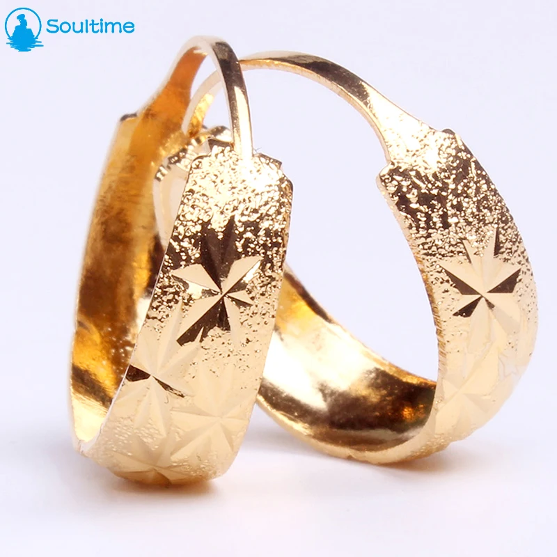 SOULTIME классический 2019 Лидер продаж матовый золотой цвет маленькие серьги-кольца