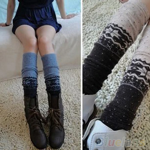 Hot Women Snowflake Thigh High Leg Warmers Socks Winter Over Knee Boot Cuff 8NEX | Женская одежда