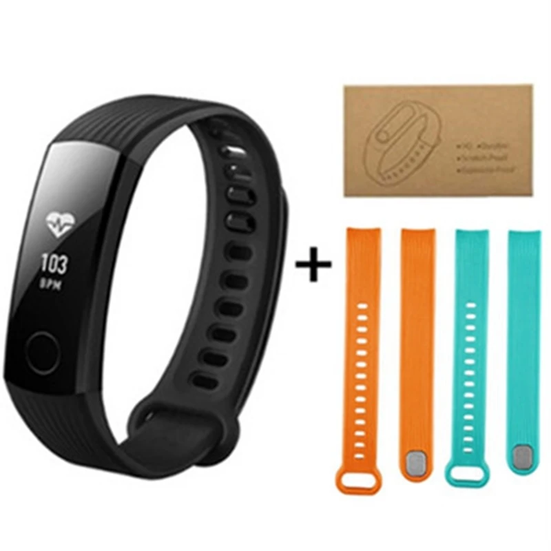 add orange mint huawei Honor Band 3 5ATM OLED экран тачпад Непрерывный монитор сердечного ритма фитнес-трекер Push Message умный Браслет - Цвет: add orange mint