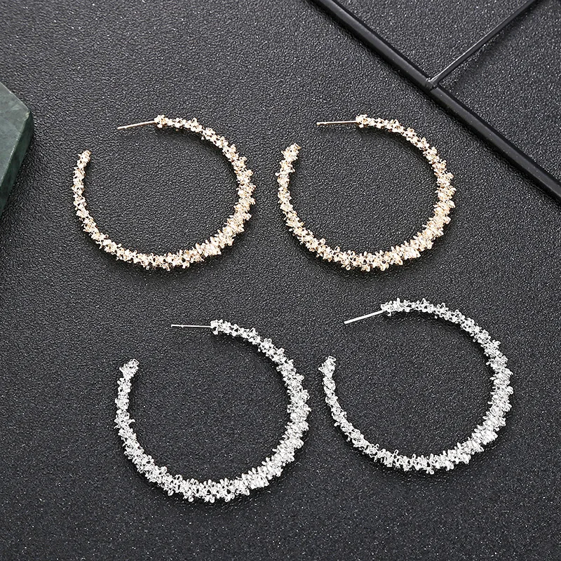 Новые корейские серьги-кольца из металла для женщин золотые круглые C геометрические массивные серьги Элегантные висячие серьги модные ювелирные аксессуары