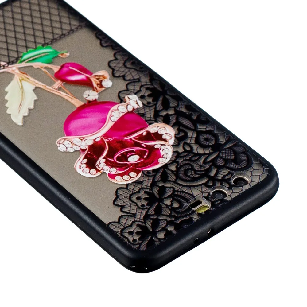 For Huawei Honor 9 Lite Case honor note 10 Silicone Lace 3d diamond flower Back Cover lite 8x |