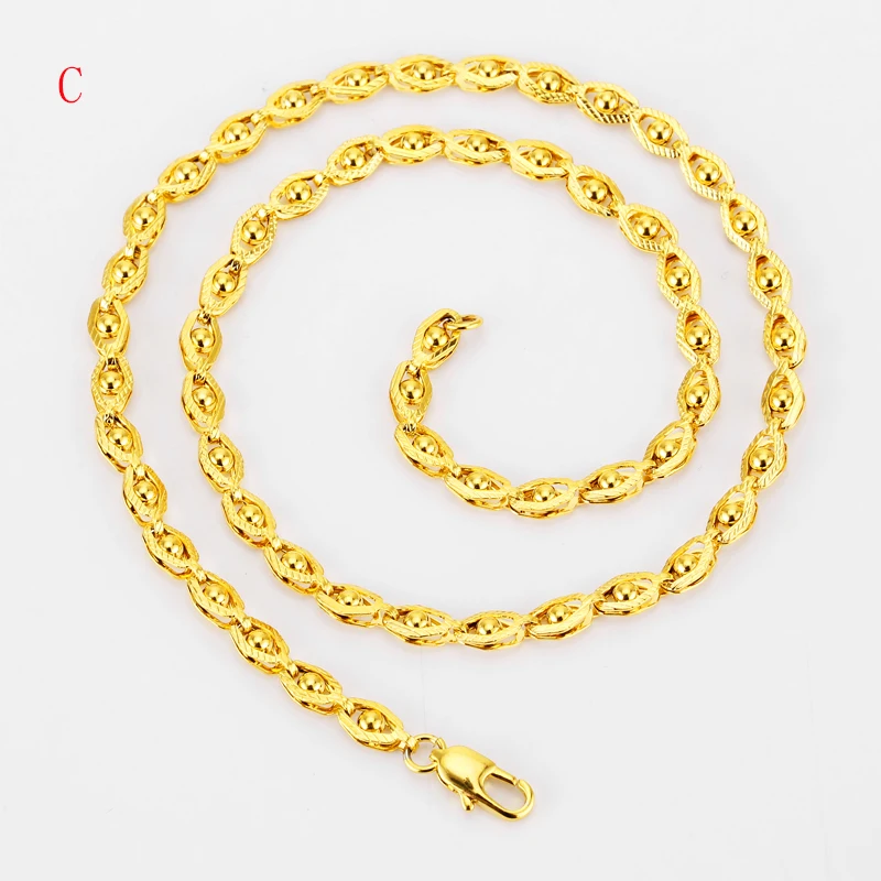 Ожерелье Байкер 45 см. золотая цепочка из цветных шариков для мужчин в стиле хип