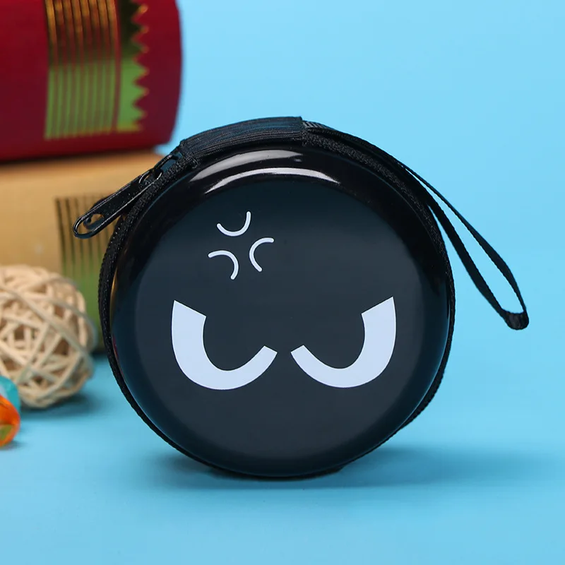 Кошельки для монет с супергероями мультфильмов, Бэтмен, Капитан Америка, чехол для ключей для мальчиков, Детские кошельки с изображением Человека-паука, Супермена, гарнитура, сумки для монет - Цвет: Black