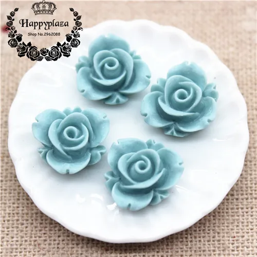 teal matte 50pcs 50 шт. мм 13 мм смешанные цвета античный матовый цвет Смола цветы Flatback Кабошон DIY Ювелирные изделия/Ремесло Скрапбукинг - Цвет: teal matte 50pcs