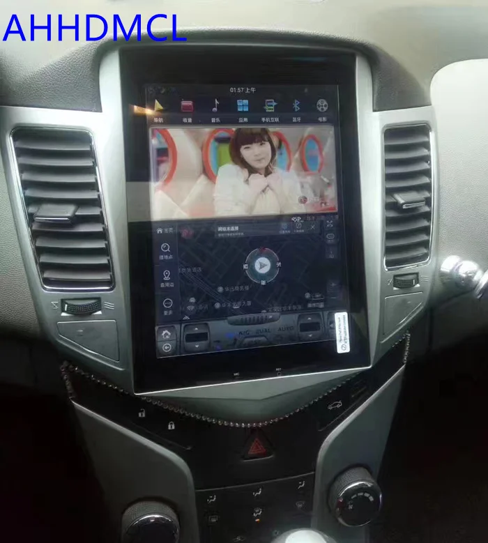 Автомобильный мультимедийный плеер автомобильным бортовым компьютером коврик для Tesla Стиль мультимедийный плеер Android 7,1 gps для Cruze 2009 2010 2011 2012 2013