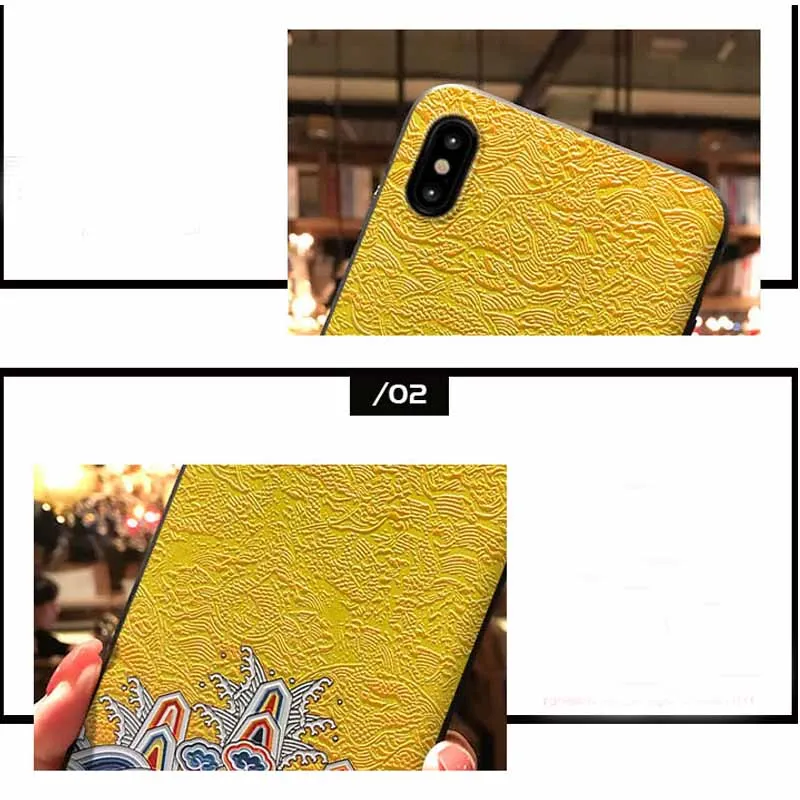JIBAN ретро дворец дракона скраб 3d окрашены тиснением чехол для XiaoMi 9 8se Mix2 Mix2s 6x samsung
