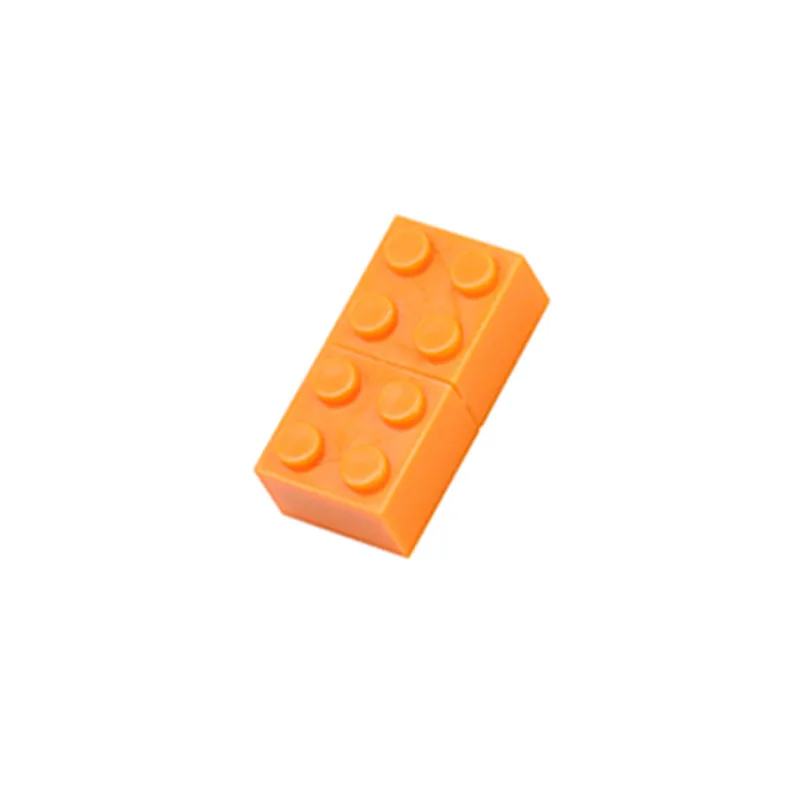 orange Флеш-накопитель, строительные блоки, usb флеш-накопитель, 4 ГБ, 8 ГБ, 16 ГБ, 32 ГБ, 64 ГБ, 128 ГБ, игрушка, кирпичная память, usb флешка, креативный подарок, флешка - Цвет: orange