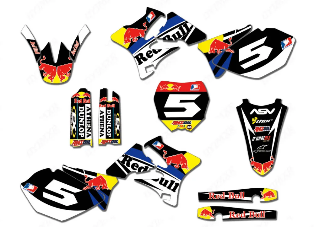 Dirt Bike графические наклейки для Yamaha YZ125 YZ250 YZ 250 2002 2014|Наклейки на автомобиль| |